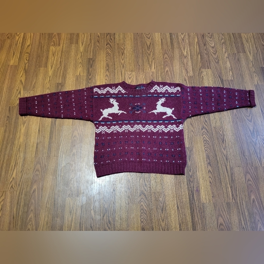 Womens Vintage Woolrich 100% Wool Sweater Large Made in Hong Kong D13